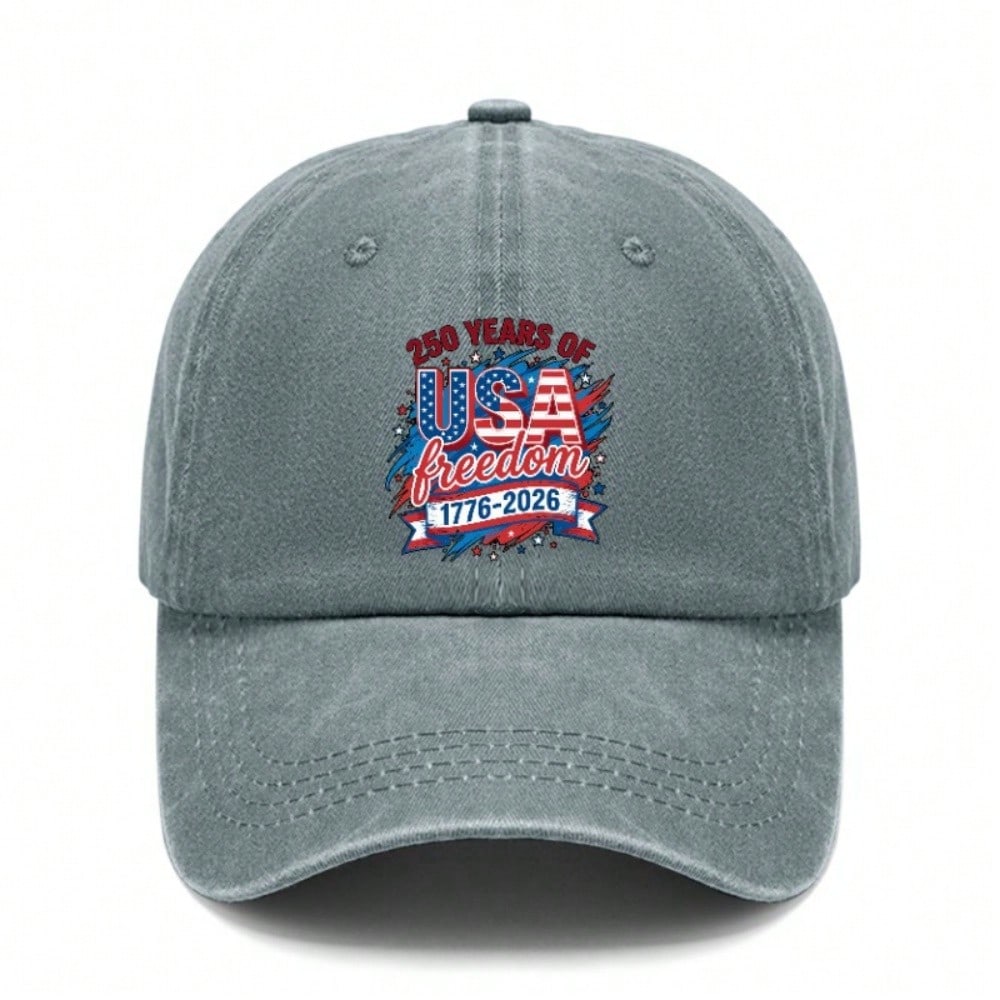 Patriotic Baseball Cap - USA Freedom Print Adjustable Vintage Style Hat For Men Women, Soft Fabric Casual Daily Wear