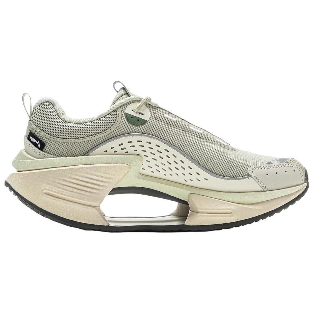 Li Ning Дышащие Упругие Низкие Беговые Кроссовки Мужские Бежево-серые AZGV225-1