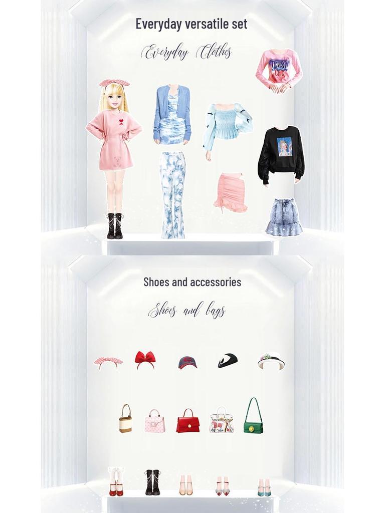 Магнитная книга-пазл для девочек: Набор наклеек Игрушка и Модная кукла для возраста 4-6 лет