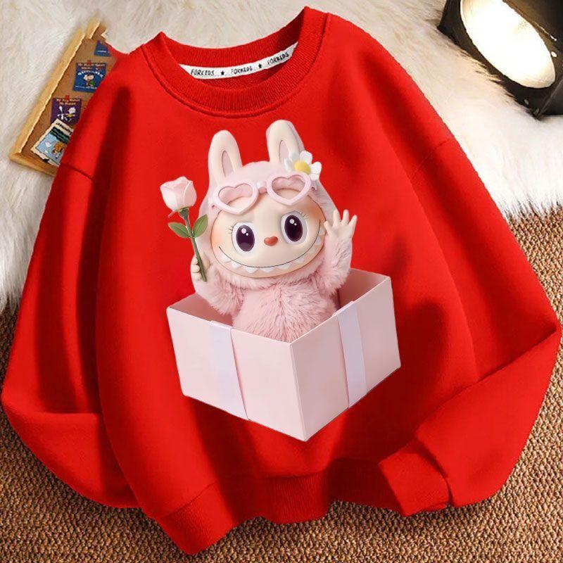 Children's Casual Round-neck Hoodie, Long-sleeved Loose Hoodie for Boys and Girls In Spring and Autumn