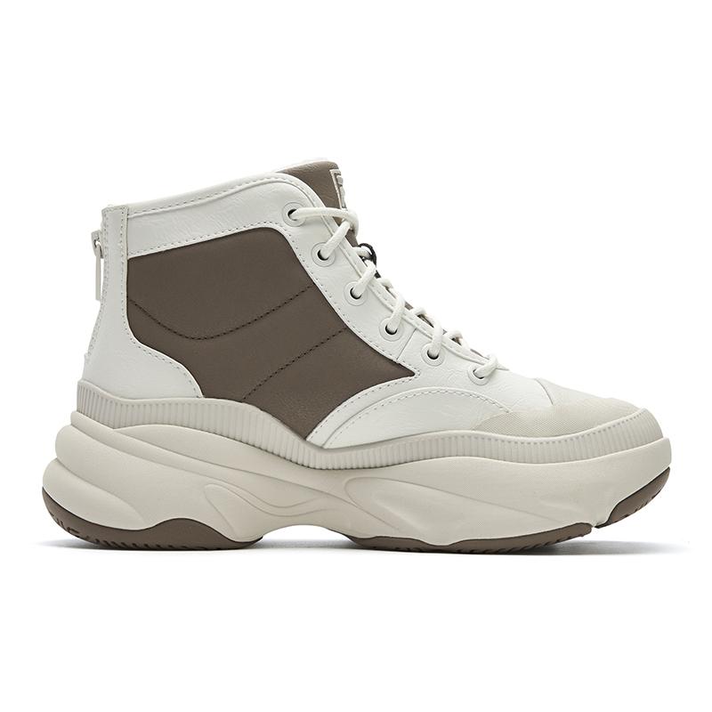 Fila BREAD Скользкие, износостойкие, увеличивающие рост, средняя высота, повседневные ботинки, женские, коричнево-белые F12W541120FCG