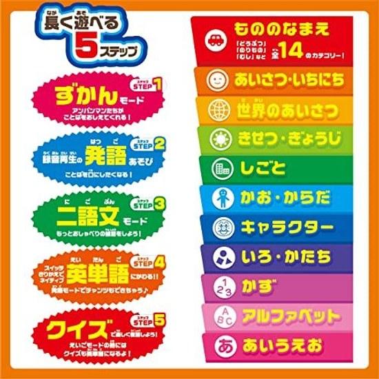 SEGA FAVE Anpanman Japanese English Two-Word Sentences Lets Play Speak Vocabulary Encyclopedia PremiumJapan Toy Awards 2021 Educational Category Grand