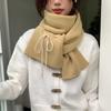 Bow Tie Tied Knitted Scarf for Women Autumn and Winter Warm and Sweet Knitted Scarf