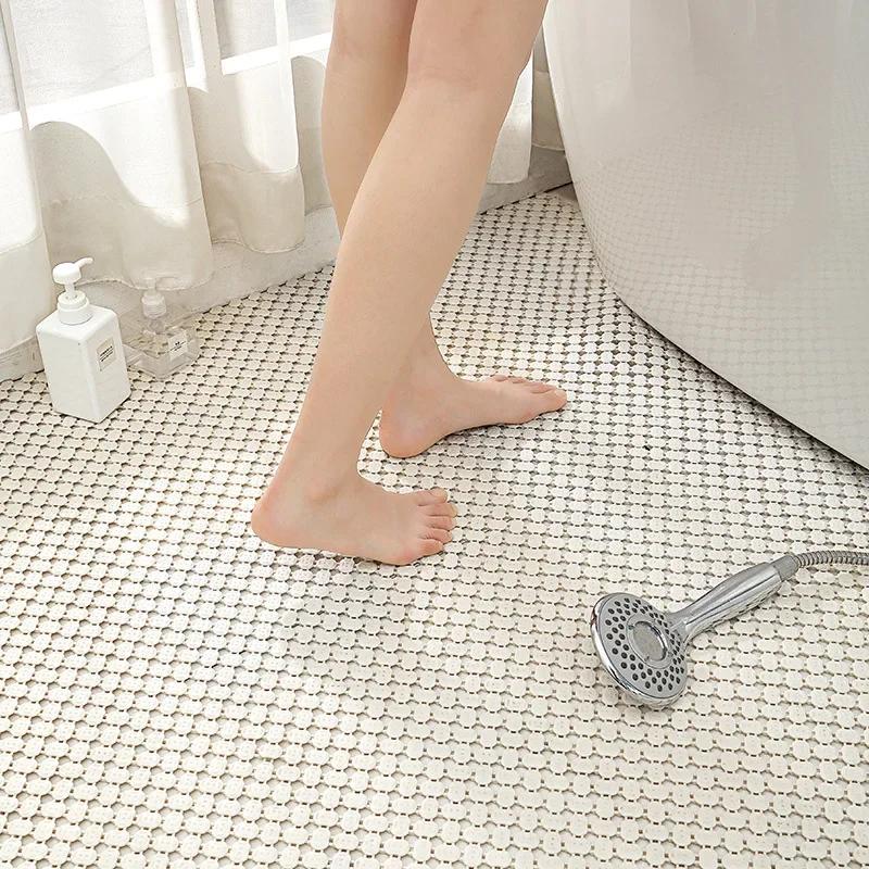 TPE Стыкующийся Пол для Ванной Комнаты DIY Домашняя Ванная Купание Водонепроницаемый Противоскользящий Коврик для Ног Мягкий и Складывающийся Вырезаемый Коврик для Ног