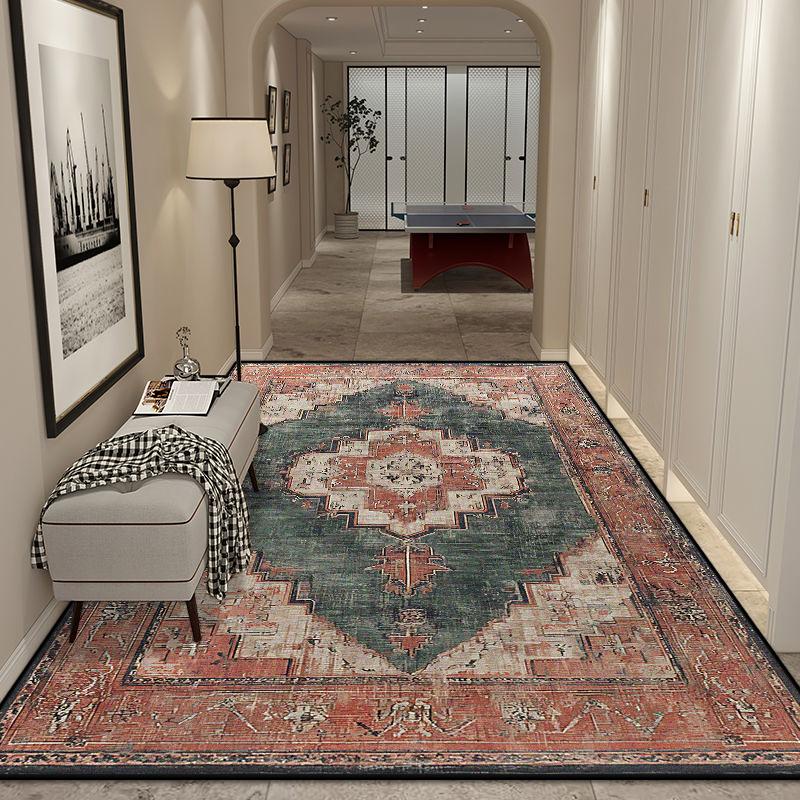 Ковер в персидском стиле большого размера, нескользящий, для гостиной, легко чистится, придверный коврик, мягкий, складной, ковер для зоны отдыха, можно стирать в машине