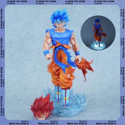 Фигурка Кирин Ультра из аниме Dragon Ball, 32 см, синий Гоку, двухголовая светящаяся статуэтка, коллекционная модель, украшение, игрушка.