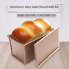 Golden Non-Stick Corrugated Toast Box with Lid - 450g Bread Baking Mold for Oven Use