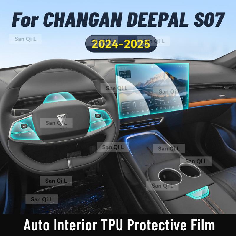 Для CHANGAN DEEPAL S07 2024 2025 Автомобильная центральная консоль Медиа-панель приборной панели Навигация TPU Защитная пленка от царапин Пленка для интерьера