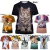 Women T-Shirts Cute Cat 3d Print Summer Girls Kawaii Female T Shirt Kids Size Oversized Tops Tees Fashion Blouses Camisetas
