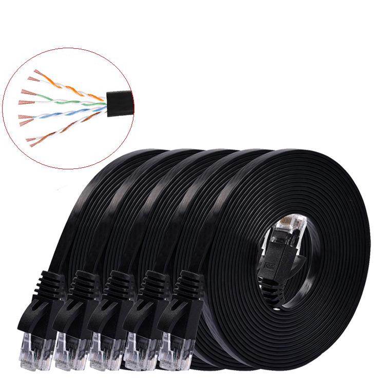 Сверхтонкий плоский сетевой кабель CAT6 Gigabit в наличии - Чистая медь