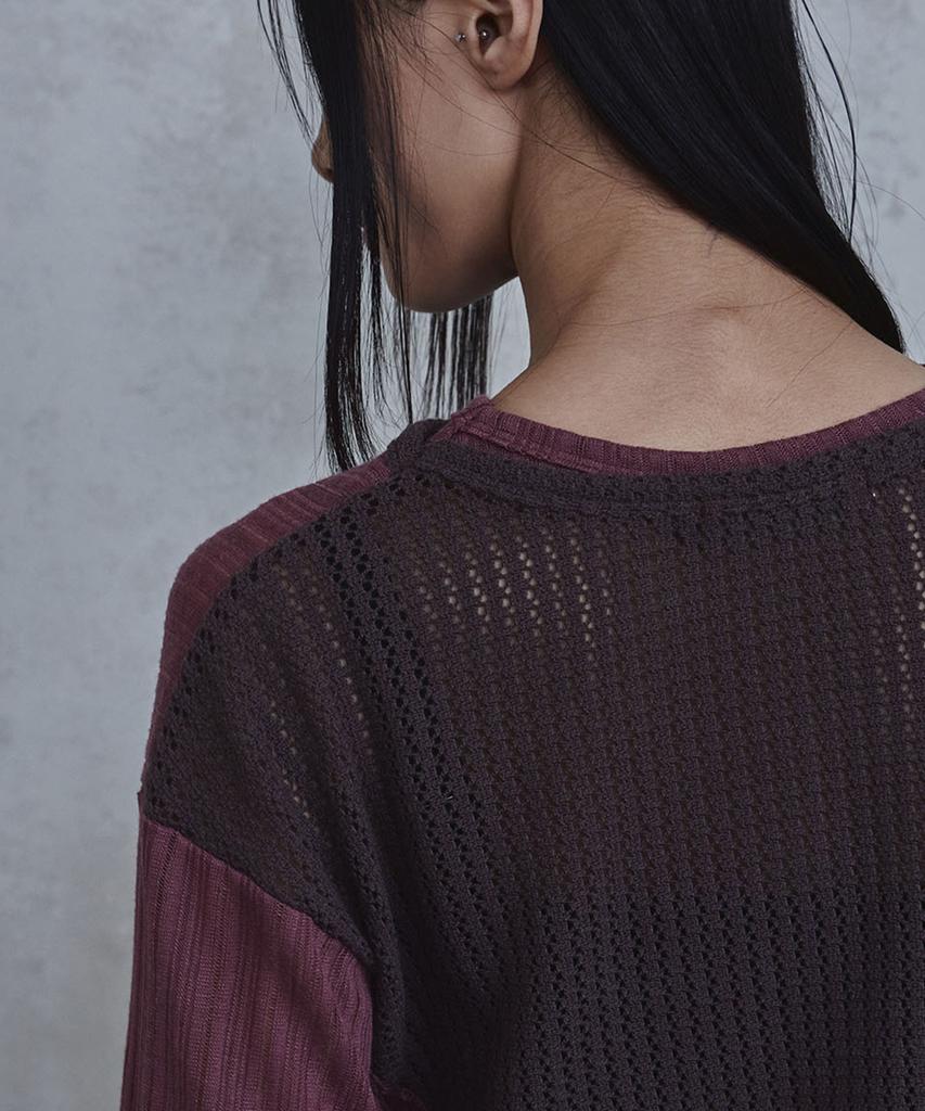 PARADIGMFILM [Ep.02] Wavy Panel Long Sleeve (Burgundy)