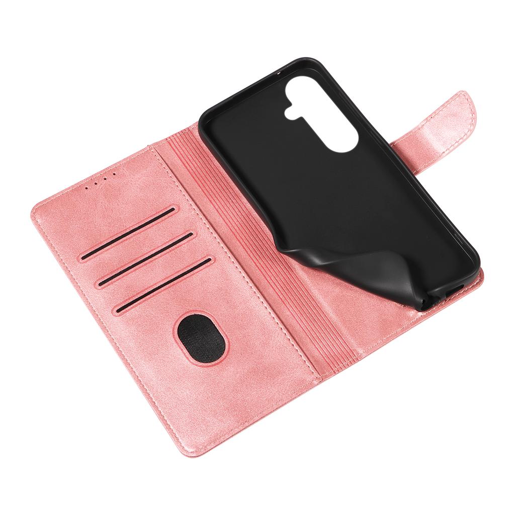 For Samsung Galaxy S24+ Case with 2Pcs Tempered Glass WANLONFENG WN Series Calf Texture Leather Phone Cover Big Cutouts