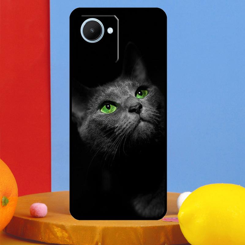 Черный кот Сверкающие глаза Для Realme GT5 GT Neo 6 9 10 11 12 Pro Plus C21Y C25s C30 C31 C33 C35 C51 C53 C55 C67 Чехол