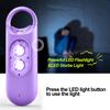 Перезаряжаемая брелок-сигнализация 130 дБ с LED-стробоскопом для ключей, рюкзака. Водонепроницаемое устройство оповещения о безопасности для женщин, ночных поездок