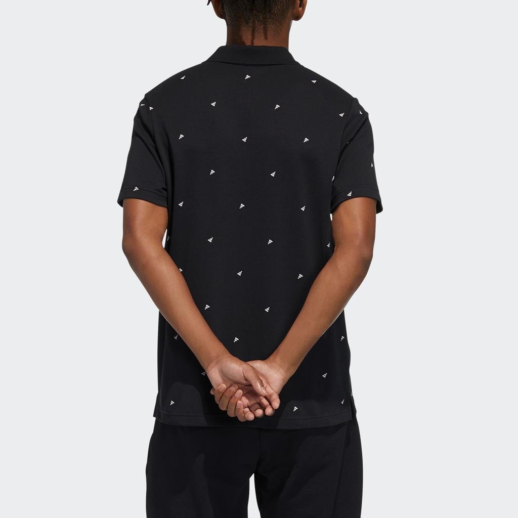 Adidas Aop Logo Print Training Спортивная рубашка поло с коротким рукавом Мужские топы Черный GP0994