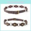 Western Cowboy Style Wide Belt For Women With Vintage Faux Leather And Metal Buckle For Fashionable Outfits