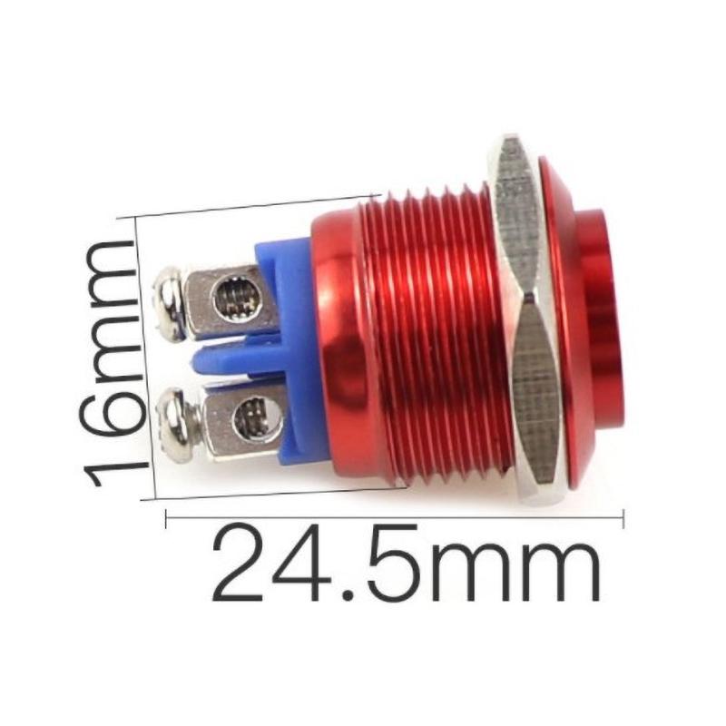 1Pc Momentary Push Button Switch 16mm Waterproof Mount Button Switch