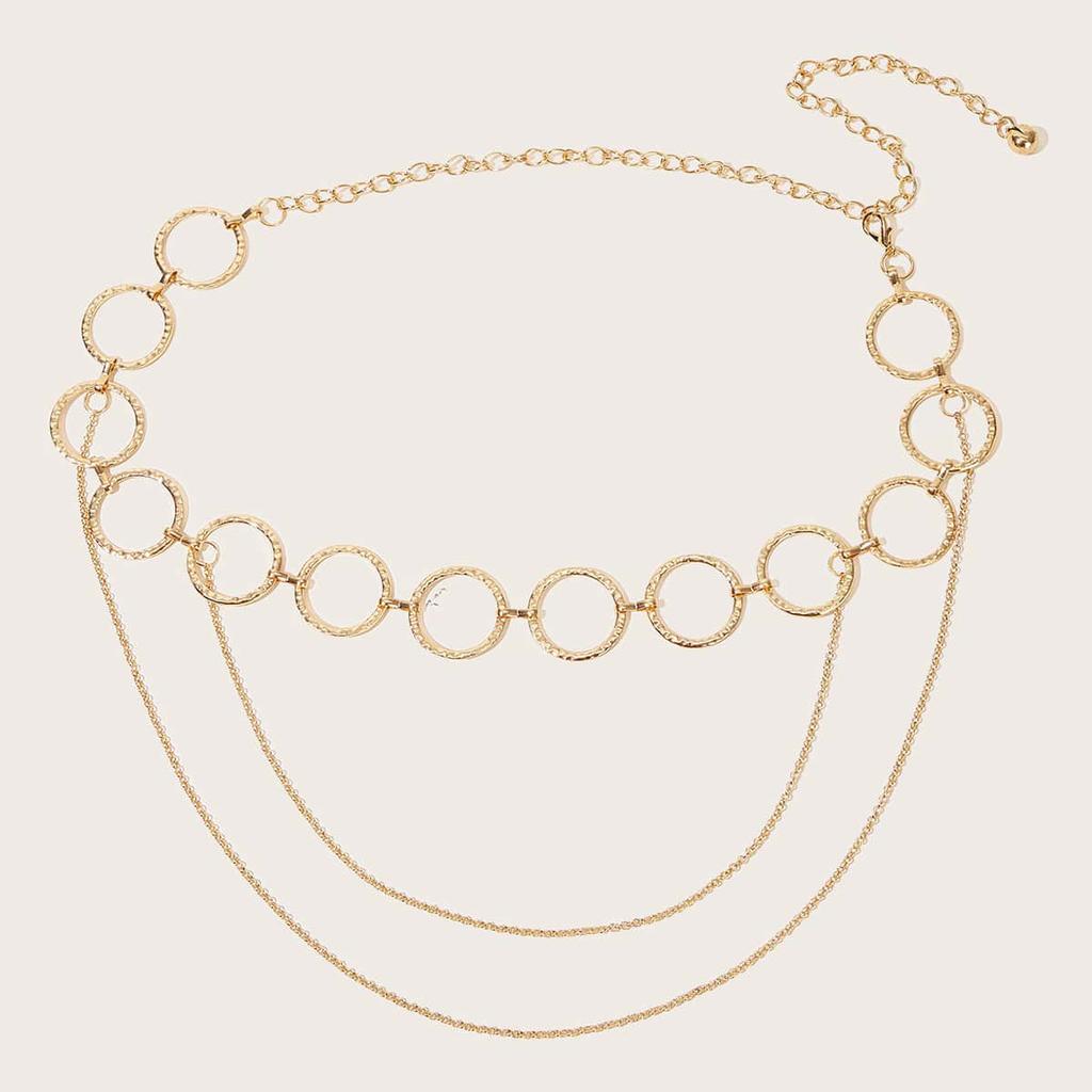 Женская универсальная модная поясная цепочка-кольцо Простая модная женская универсальная поясная цепочка Металлическая женская поясная цепочка