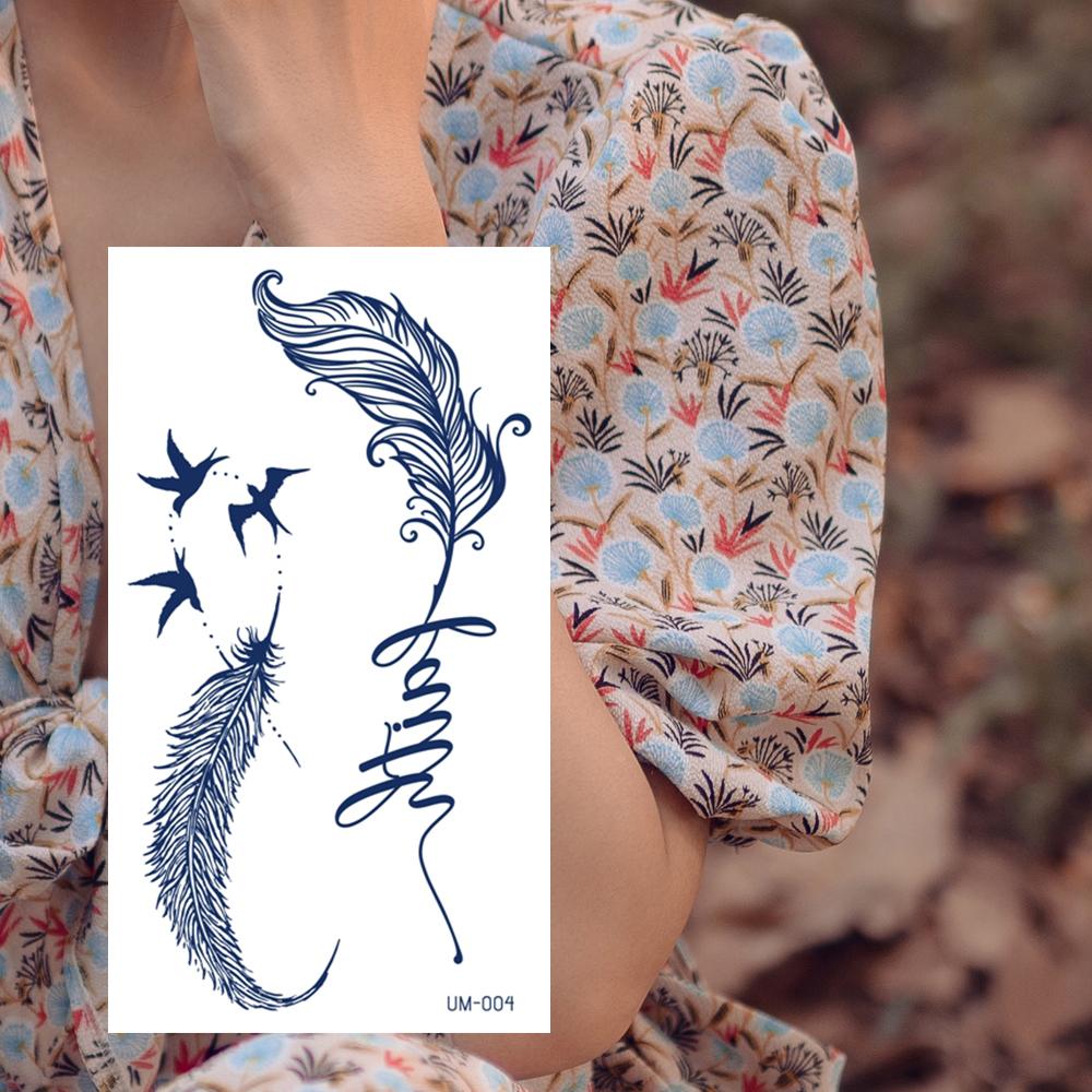 1 лист, полупостоянные реалистичные водонепроницаемые и съемные татуировки в виде трав, женские татуировки на спине, долговечные