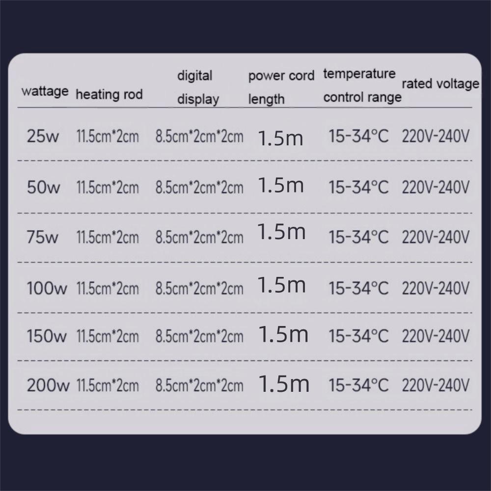 15-34°C Нагреватель для аквариума ЖК-дисплей Регулируемый Погружной нагреватель для аквариума Контроль температуры Автоматический