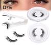 1 Set Magnetic False Eyelashes with Lash Applicator Clip Reusable Natural Wispy Double Sided Magnetic Fake Lashes with Clamp Women Eye Makeup Tools