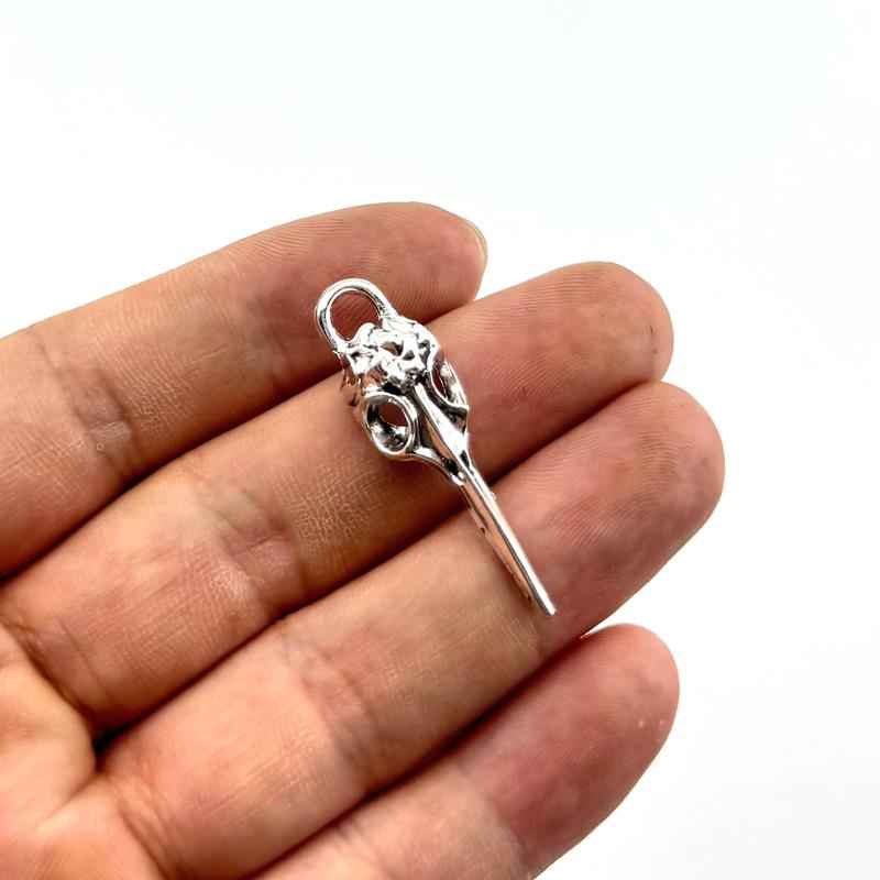 Мужской кулон-подвеска на шею «Череп и голова птицы» в готическом стиле, DIY, из ретро-сплава цинка