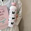 Cute Coffee Tumbler Stainless Steel Thermal Bottle Kawaii Cat Thermos Tea Cup Gift Girl Insulated Water Bottle With Handle 500ml