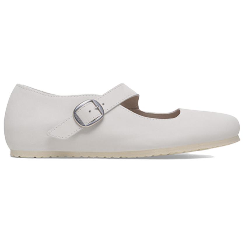 Birkenstock Tracy Кожаные Туфли Мэри Джейн на Низком Каблуке Женские Белые Узкие 1029788