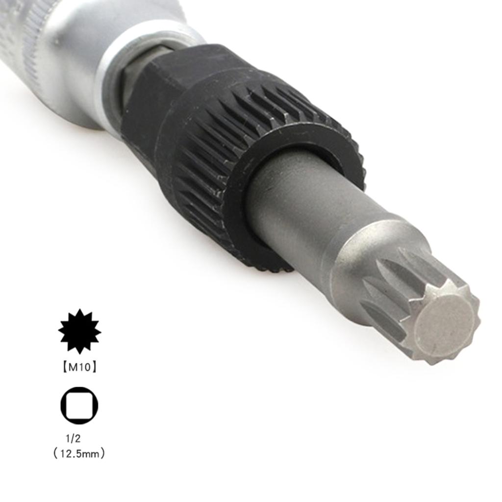Сверло для головки шкива генератора M10 с 33 зубцами, инструмент для снятия центрального болта шкива генератора, торцевой ключ