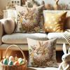 Easter Bunny Pillowcase 18x18 Inches Winter Print Decorative Pillowcase Vintage Holiday Decorative Pillowcase Sofa Bed Decoration