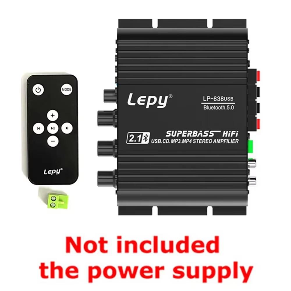 LEPY LP-838USB Bluetooth 5.0 Amplifier 2.1 3 Channel Super Bass Support USB Lossless Music Play With Remote Control Digital Amp