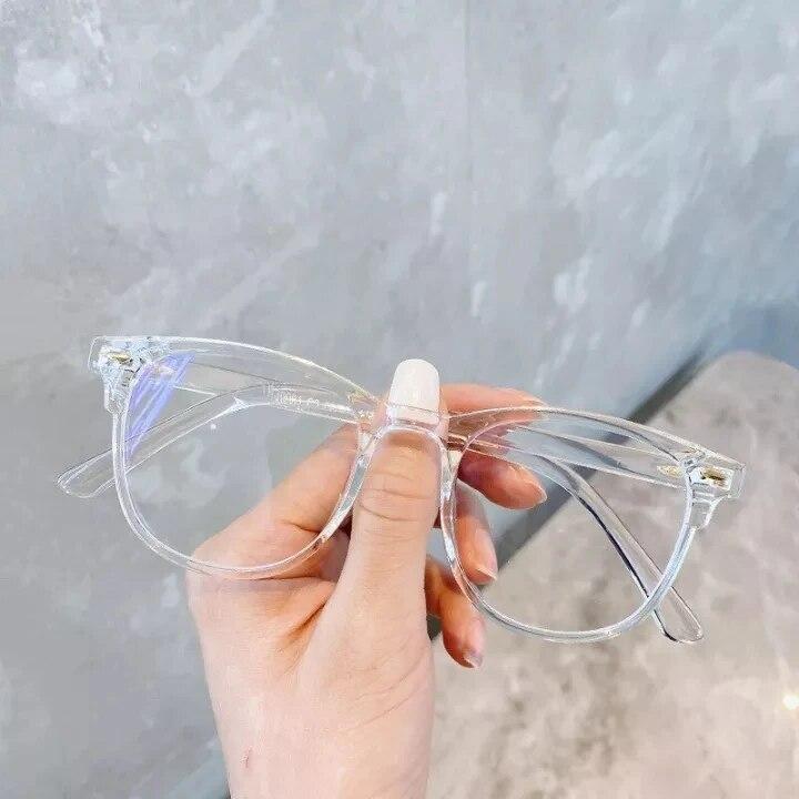 Round Clear Lens Glasses Candy Sweet UV400 Sunglasses Transparent 2022 New Glasses Summer Retro Mirrored Lens Fashion Goggle