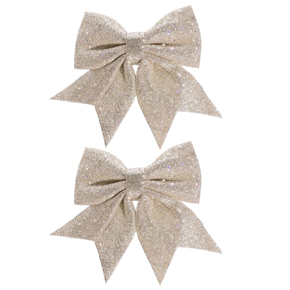 2Pcs 3D Bow Christmas Decorations Creative Christmas Bow Decorations  Xmas Party Supplies