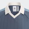 Adidas Originals Logo Print Fine Stripe Short Sleeve Polo Shirt Men Tops Blue IU0199