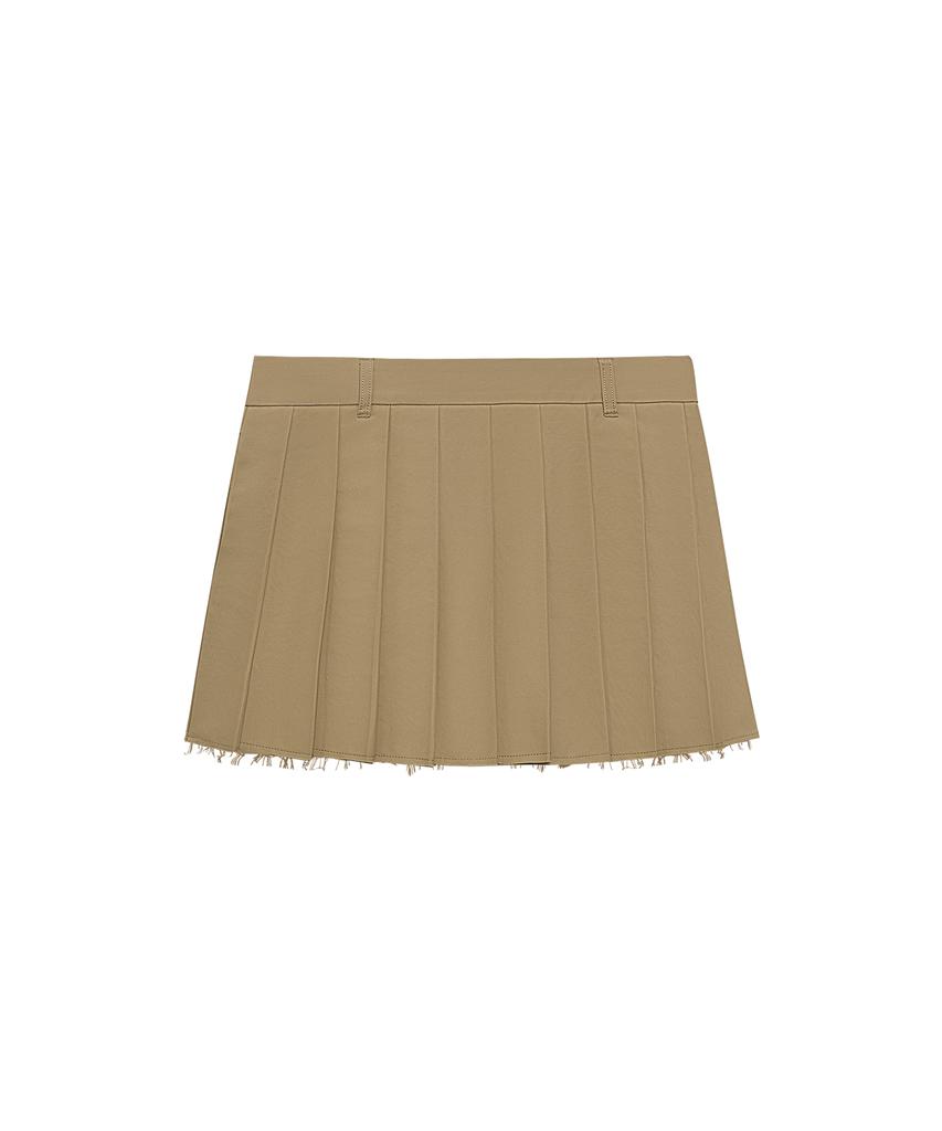 Instant Punk Low-Rise Pleated Skirt - Beige