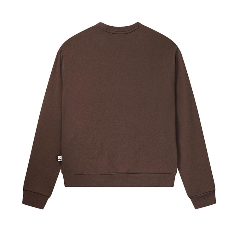 Fila Наследие Панда Вышивка Простой Модный Повседневный Ретро Универсальный Удобный Свитшот с Круглым Вырезом Женский свитшот Желто-Песочно-Коричневый F51W538201FBN