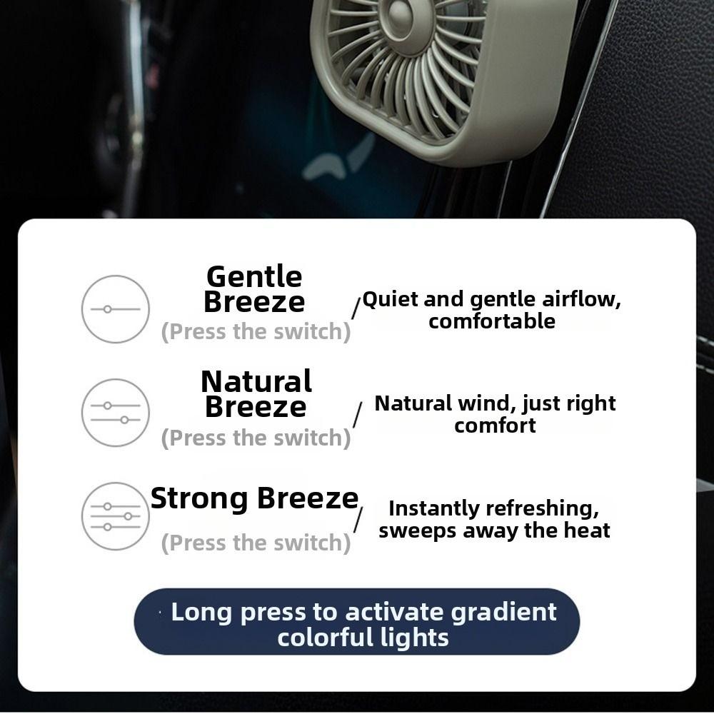 3 Speed Car Air Outlet Fan Adjustable Car Mounted Air Cooler Mini Air Conditioner Automotive Use