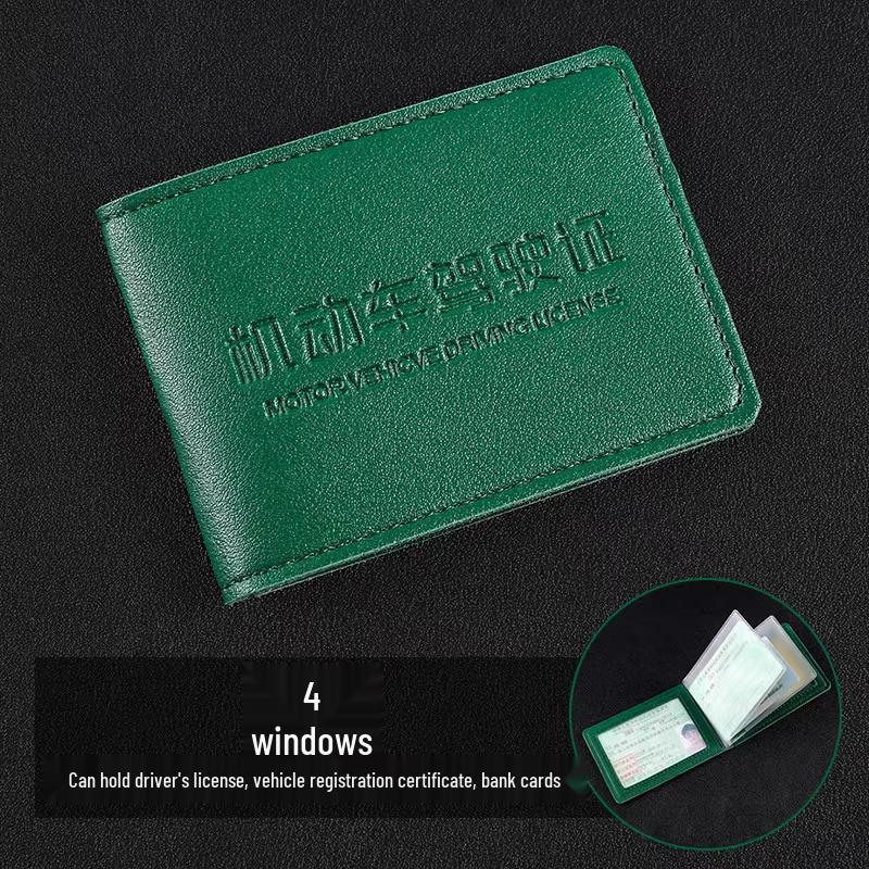 Men's 2024 New Model Leather Driver's License and Vehicle Document Holder with Protective Cover