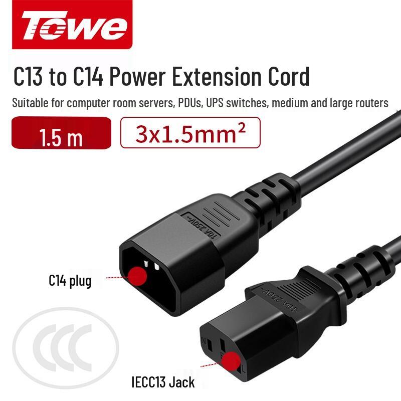 TOWE C13 to C14 IEC Server PDU Power Cable