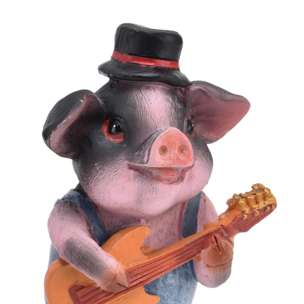 4Pcs Desktop Pig Ornaments music pigs Pig Decor Exquisite Pig Statue Home