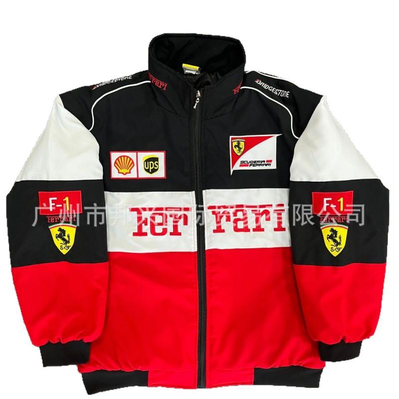 Embroidered F1 Racing Jacket Cotton Padded Winter Motorcycle Riding Men Women