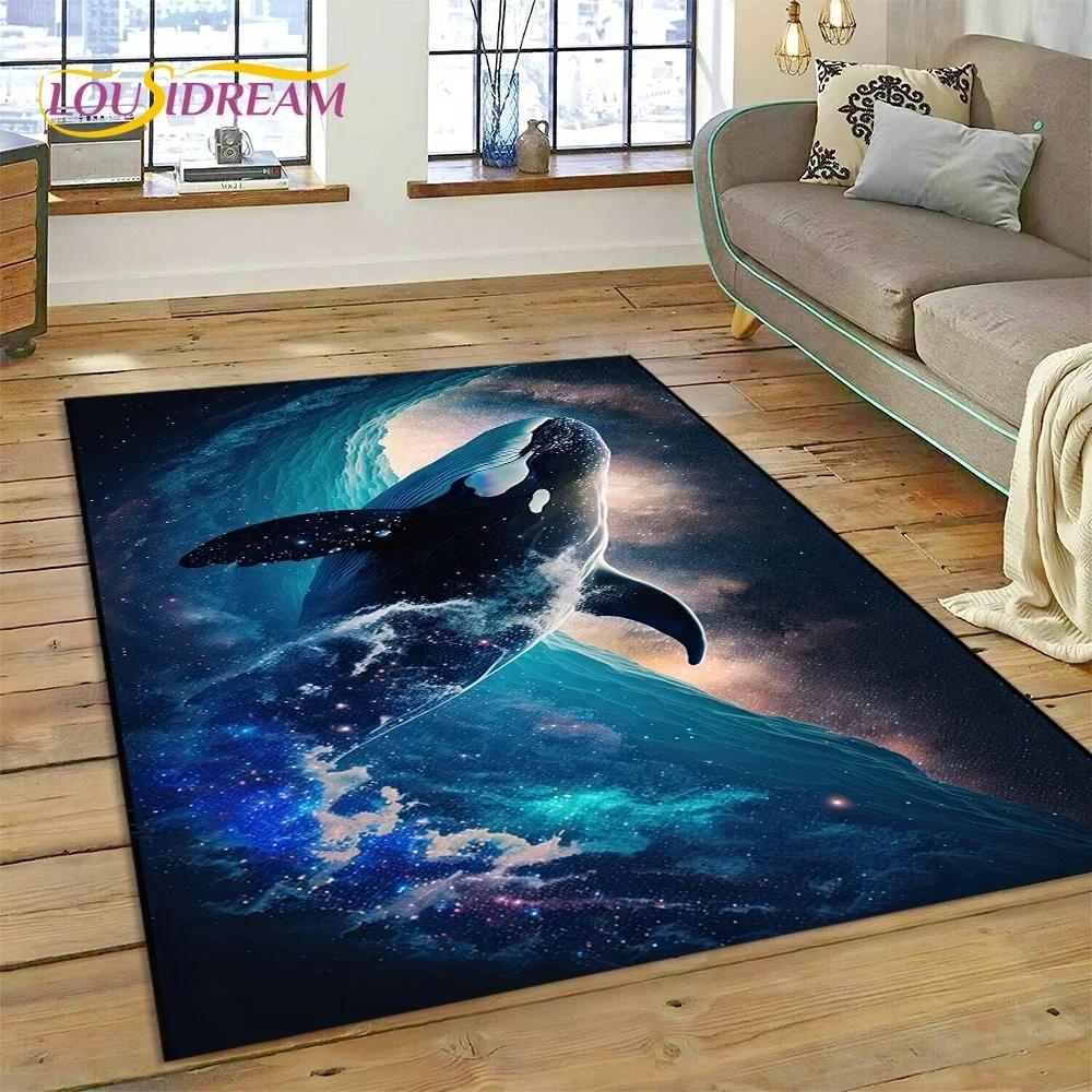 3D Подводный мир Морское дно Дельфин Мультфильм Ковер Ковер для спальни Гостиная Домашний Диван Украшения, Детский Большой Декор Напольный Коврик