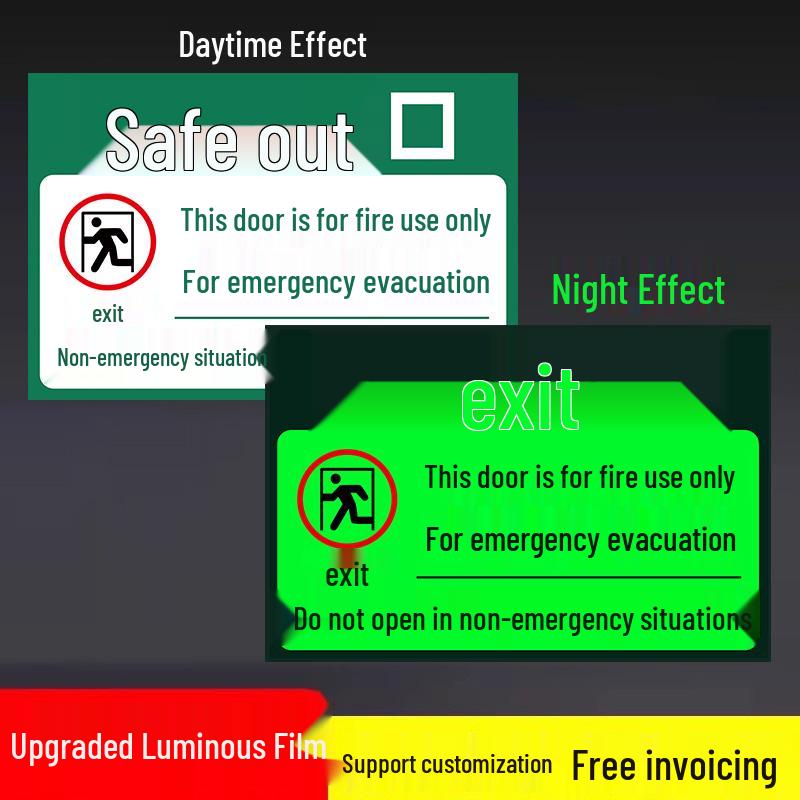 Luminous Emergency Exit Door Sign Sticker