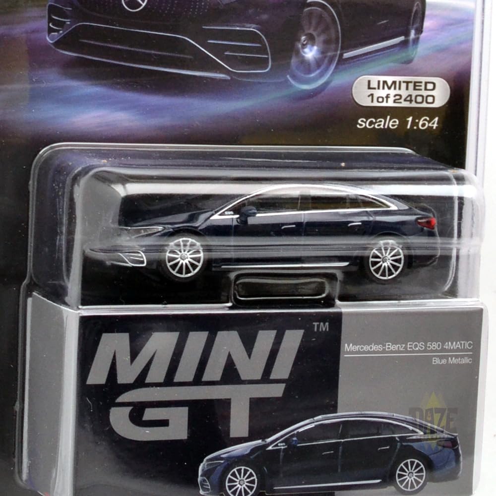 MINI GT Масштаб MiJo Toys Эксклюзив для США EQS 580 4MATIC 164 Mercedes-Benz (Синий металлик)
