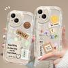 Applicable To Apple 15 Mobile Phone Case IPhone 14promax/13 Smiley Face Tag English 11/12 Transparent Silicone Xr