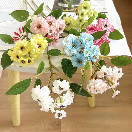 Искусственные Цветы Розы Букет из Искусственных Шелковых Роз 6 Головок Реалистично Распустившиеся Розы для Дома Свадебной Вечеринки Цветочная Композиция Центральная Часть Стола