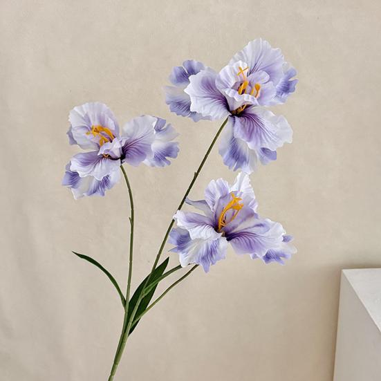 Iris Artificial Flower Realistic Faux Iris Flowers 33" Soft Fabric Indoor Outdoor Decor for Wedding Bridal Bouquets Centerpieces