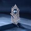 Atmospheric Feather Brooch High-End Female Luxury Temperament Crystal Brooch Light Luxury High-End Pin Suit Accessories