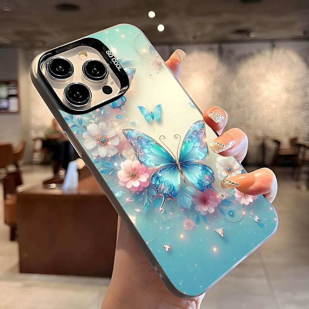 B-Butterfly-F-Floral-D-Design Phone Case For IPhone 17 16 15 14 13 12 Mini 11 8 7 Pro Max Plus Colorful Phone Case