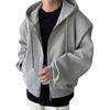 Мужская толстовка с капюшоном, длинным рукавом, застежкой-молнией, спортивное пальто с карманами, однотонный цвет